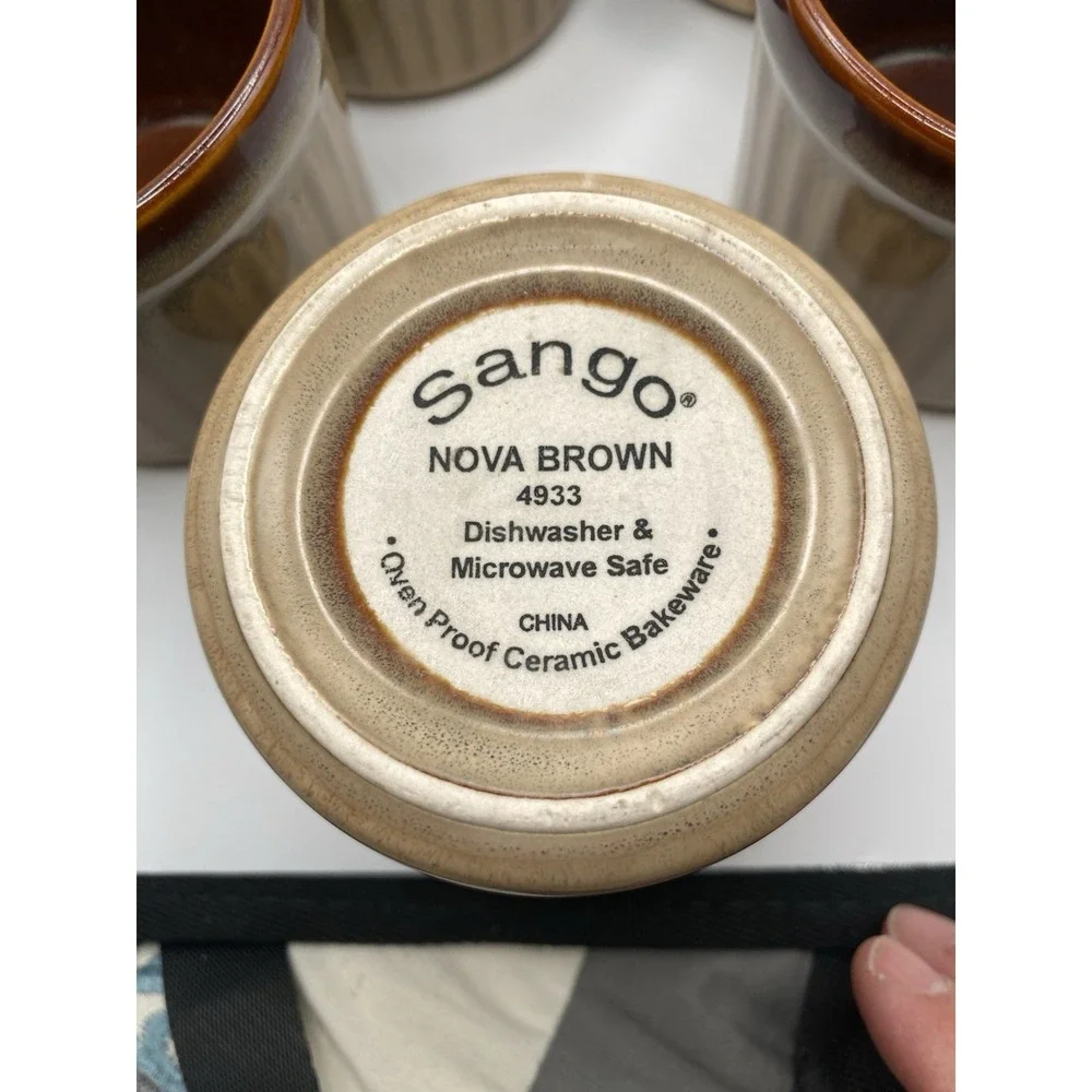 VTG Sango Brown Ceramic Ramekins